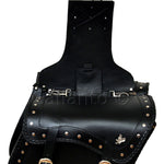 20082 Zip-Off Eagle Harley Style Motorcycle Leather Saddle Bag