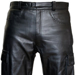 Black Combat Leather Trousers