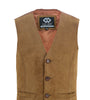 Soft Tan Suede Classic Mens Leather Vest Waistcoat