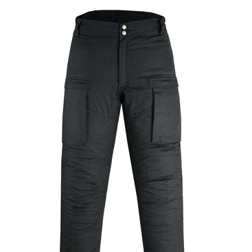Waxed Cotton Motorcycle Trousers Waterproof CE Armoured Cargo Riding Pants