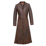 Detective Neo Matrix Black & Brown Gothic Style Men’s Leather Trench Long Coat