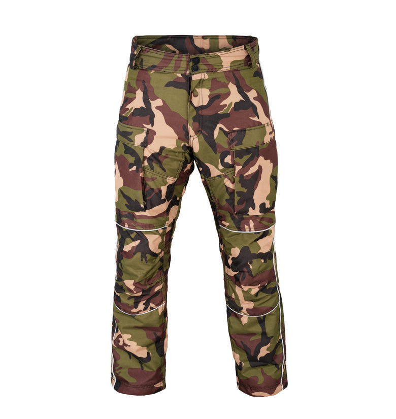 Camouflage 600D Cordura Motorcycle Trousers Waterproof Armoured Pants