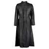 Neo Matrix Gothic Style Black Men's Long Leather Trench Coat