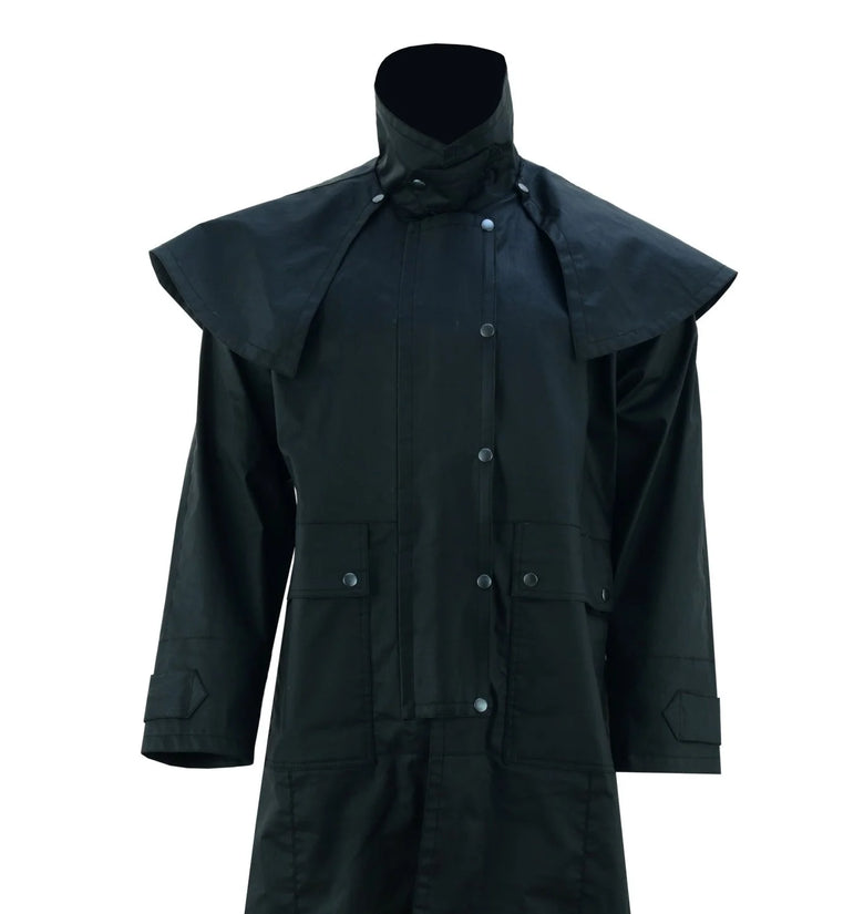 Duster Waterproof Black Long Coat Countrywear Unisex