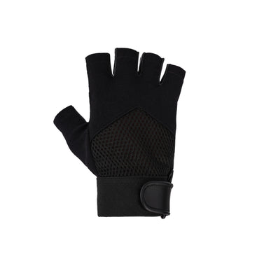 Premium Black Leather & Mesh Fingerless Gloves – Breathable Gym, Cycling & Driving Gloves