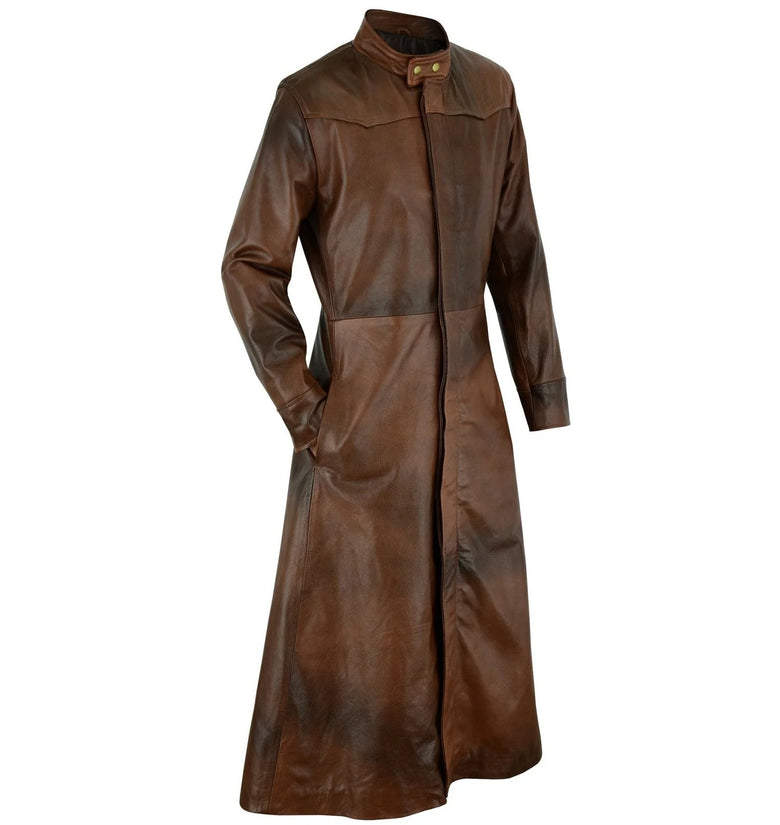 Matrix neo long black leather coat online