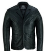 Men's 2 Button Single Breast Style Leather Blazer Jacket