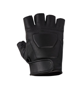 Premium Leather Padded Fingerless Gloves Grip & Comfort