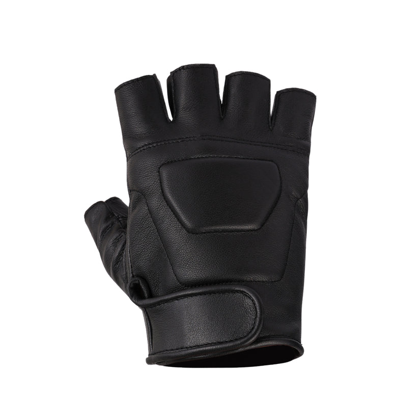 Premium Leather Padded Fingerless Gloves Grip & Comfort