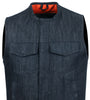 Cut off Black Denim Mens Vest Waiscoat-Gilet Biker Motorcycle Son of Anarchy