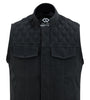 Sons of Anarchy Black Denim Vest Gilet Waistcoat Diamond Quilted Stitch