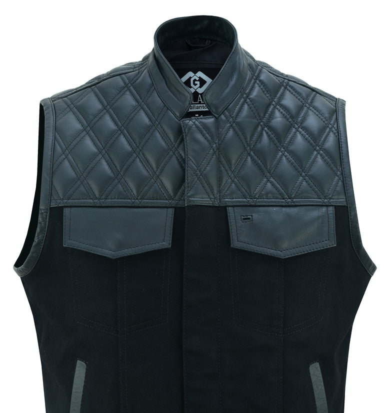 Black leather vest near me hot sale