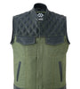Sons of Anarchy Green Denim & Black Leather Vest Gilet Waistcoat Diamond