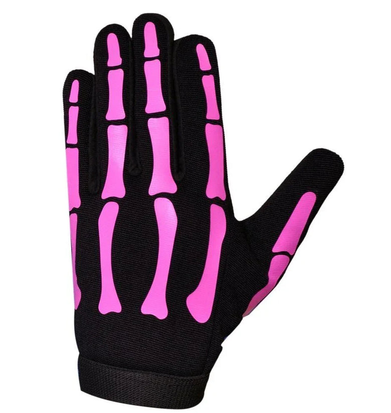 Neon Pink Skeleton Hi-Vis Gloves – Women’s Safety Grip