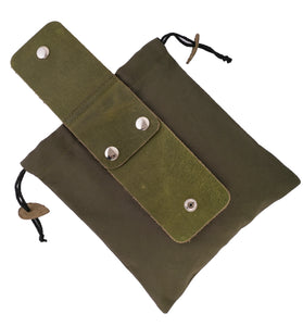 Gallanto Premium Canvas & Leather Foraging Pouch – Collapsible Waist Bag for Hiking, Camping & Outdoor Essentials