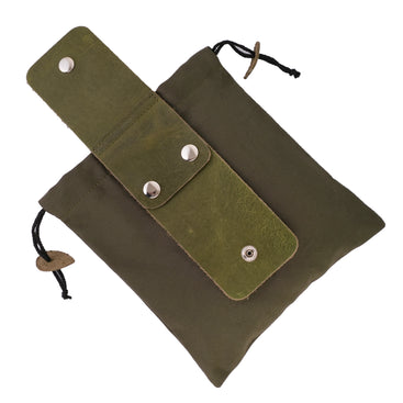 Gallanto Premium Canvas & Leather Foraging Pouch – Collapsible Waist Bag for Hiking, Camping & Outdoor Essentials