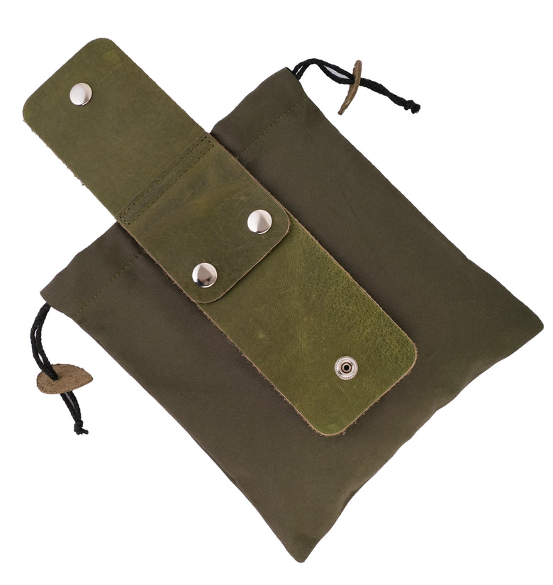 Gallanto Premium Canvas & Leather Foraging Pouch – Collapsible Waist Bag for Hiking, Camping & Outdoor Essentials