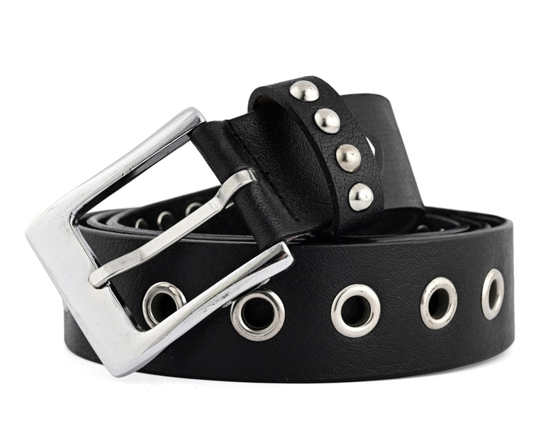 Star Studded Genuine Leather Belt Punk Rock & Gothic Statement Style