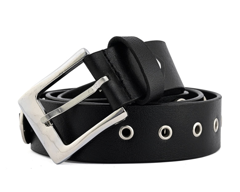 Western Concho Leather Belt Genuine Cowhide Laced Biker Style