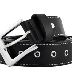 Skull & Pyramid Stud Genuine Leather Belt Punk Rock Unisex Style
