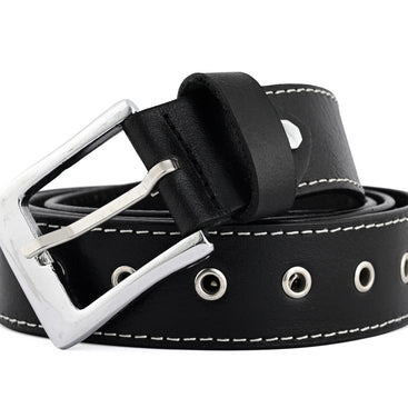 Skull & Pyramid Stud Genuine Leather Belt Punk Rock Unisex Style