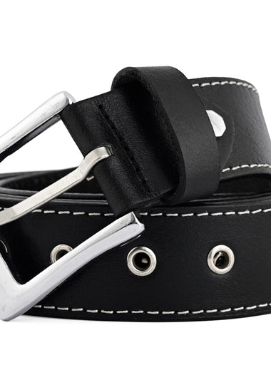 Skull & Pyramid Stud Genuine Leather Belt Punk Rock Unisex Style