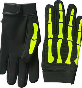 Neon Skeleton Hi-Vis Mechanics Gloves – Glow Safety Grip