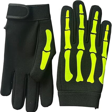 Neon Skeleton Hi-Vis Mechanics Gloves – Glow Safety Grip