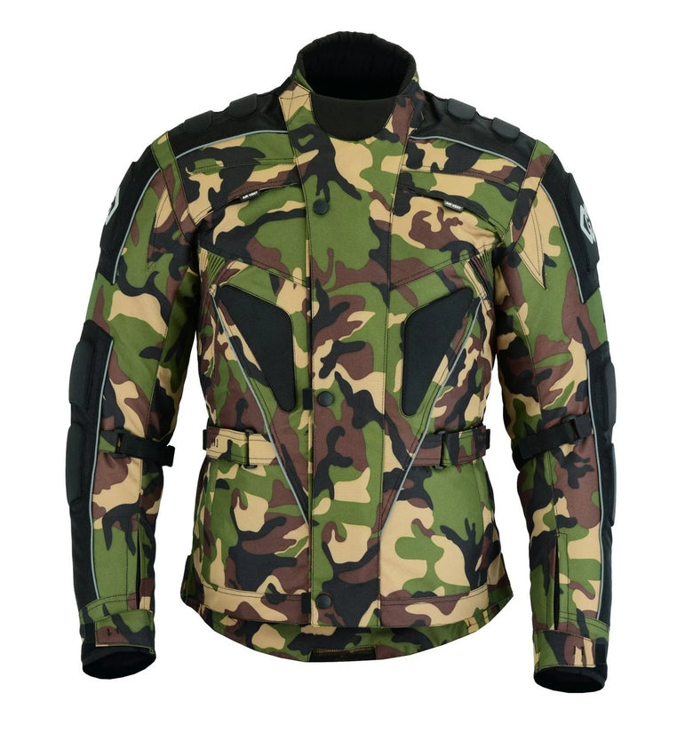 Camouflage Textile Military Motorcycle Armoured Biker Jacket in