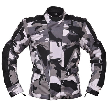 Camouflage Textile Military Motorcycle Armoured Biker Jacket in Gray or Green