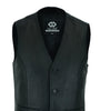 Harley Style Classic Motorcycle Leather Waistcoat in Black and Tan