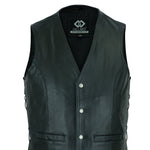 Classic Men’s Leather Waistcoat with Side Lace