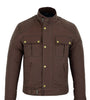 Classic Moto Waxed Cotton Motorcycle Jacket Textile Biker in Brown, Red, Black or Green
