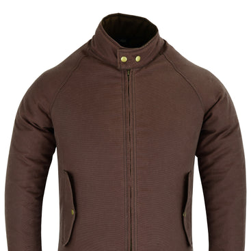 Bomber Wax Cotton Biker Motorcycle Jacket in Brown or Green