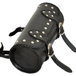 1093 Studded Black Motorcycle Leather Long Tool Bag