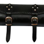 1094 Plain Black Motorcycle Leather Long Tool Bag