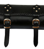 1094 Plain Black Motorcycle Leather Long Tool Bag