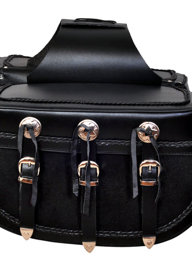 510 Three buckle braided saddle bags