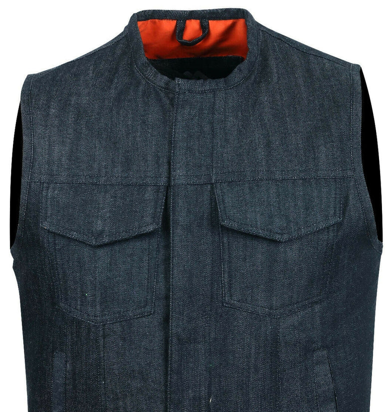 Cut off Black Denim Mens Womens Vest Waiscoat-Gilet Biker Motorcycle Jeans Son