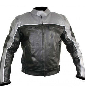 Men’s Black and Grey Motorcycle Jacket