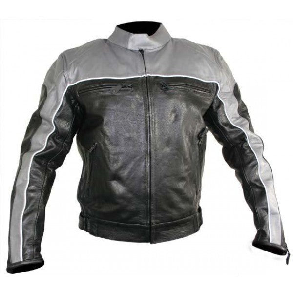 Men’s Black and Grey Motorcycle Jacket