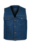 Blue Denim Jeans Waistcoat Vest Biker Motorcycle Fashion Fabric Textile Gilet