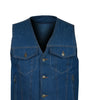 Blue Denim Jeans Waistcoat Vest Biker Motorcycle Fashion Fabric Textile Gilet