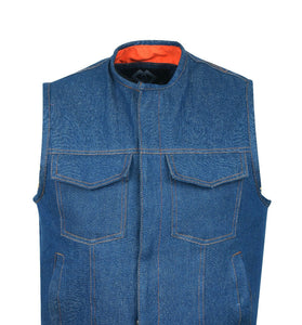 Cut off Blue Denim Mens Womens Vest Waiscoat-Gilet Biker Motorcycle Jeans Son of Anarchy