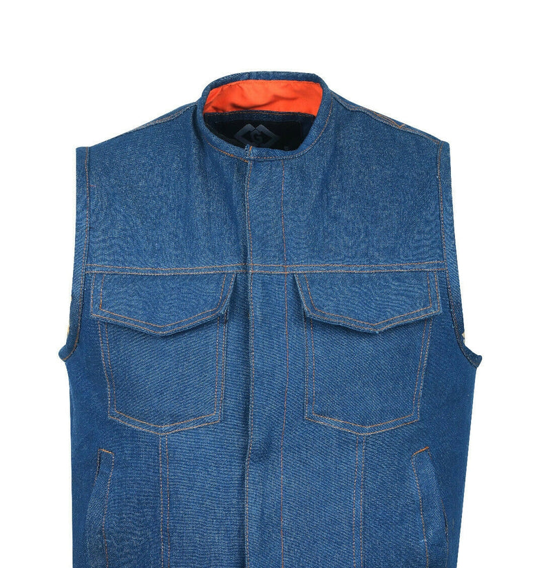 Cut off Blue Denim Mens Womens Vest Waiscoat-Gilet Biker Motorcycle Jeans Son of Anarchy