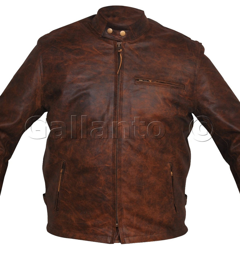 Brown Classic Racer Leather Jacket