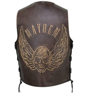 Brown Flying Skull Cruiser Vest Waistcoat