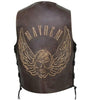 Brown Flying Skull Cruiser Vest Waistcoat