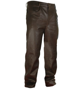 Classic Brown Leather Trousers