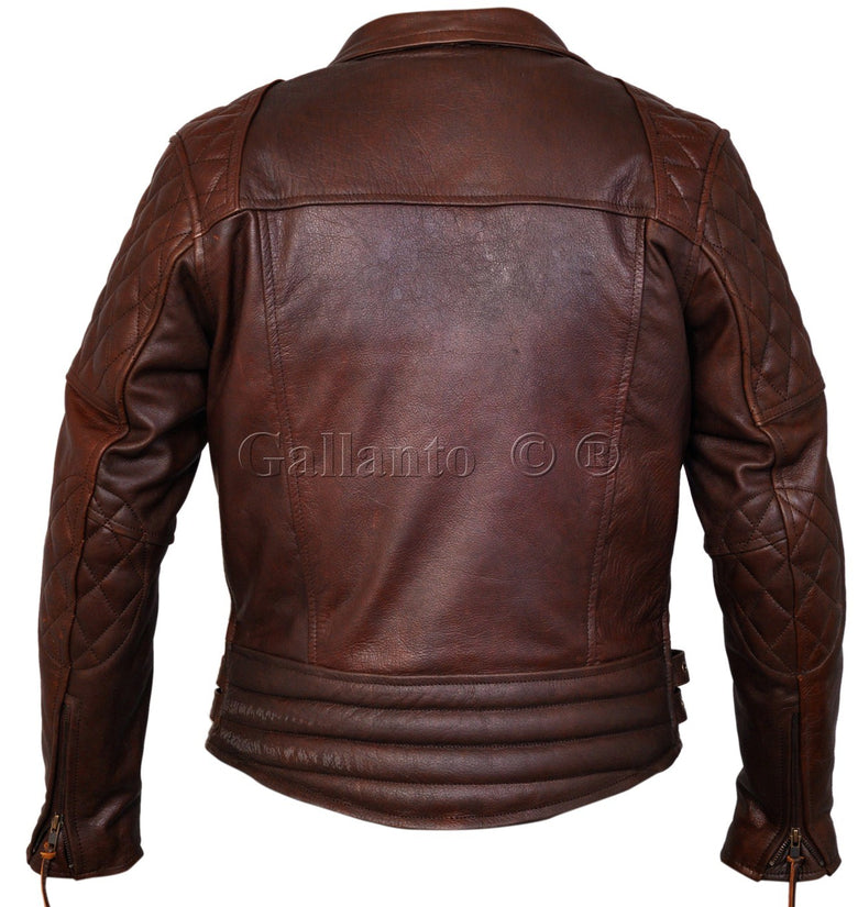Diamond leather motorcycle jacket top